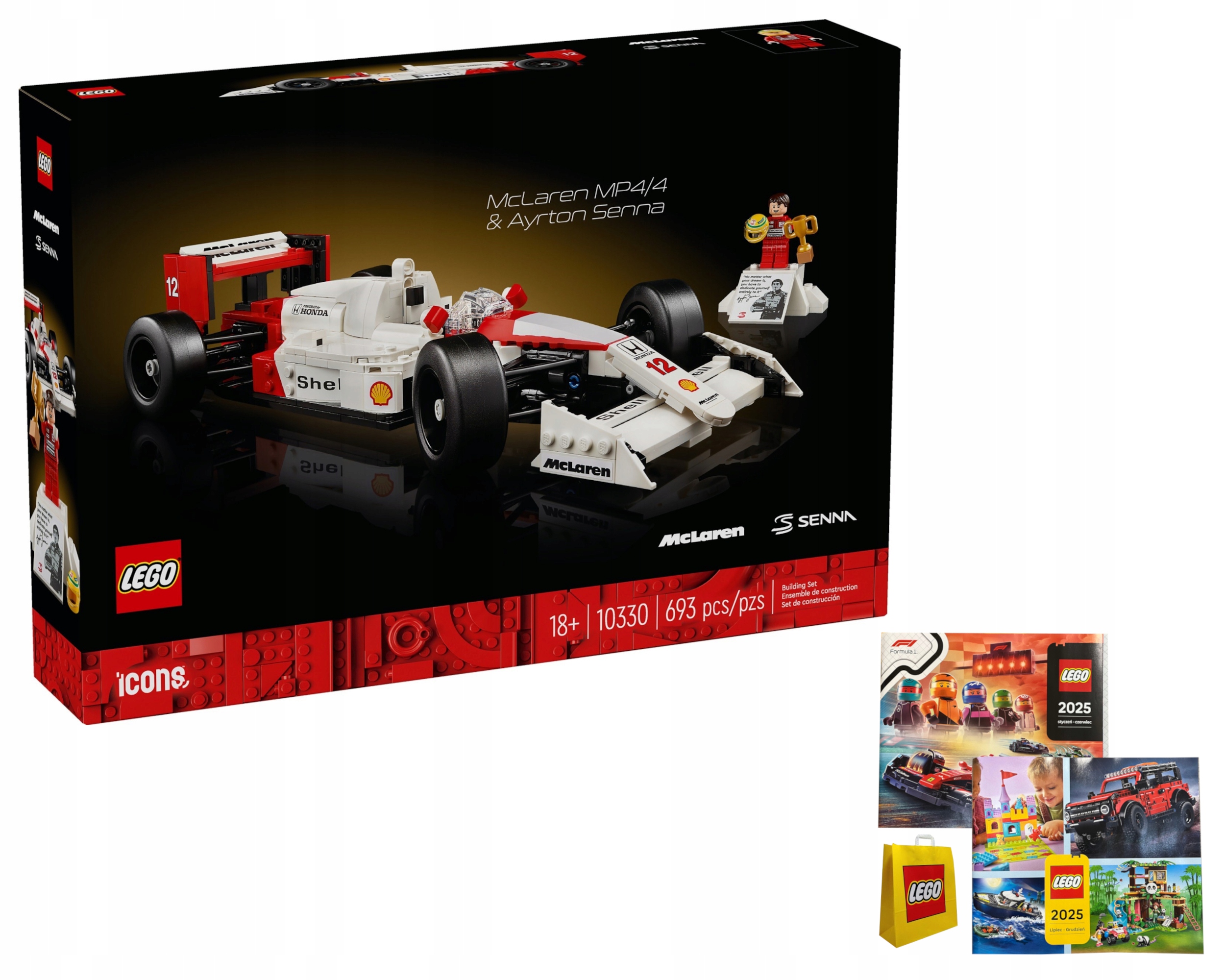 Lego Icons 10330 Kultowy McLaren MP4/4 i Ayrton Senna Torba I 2X Katalog