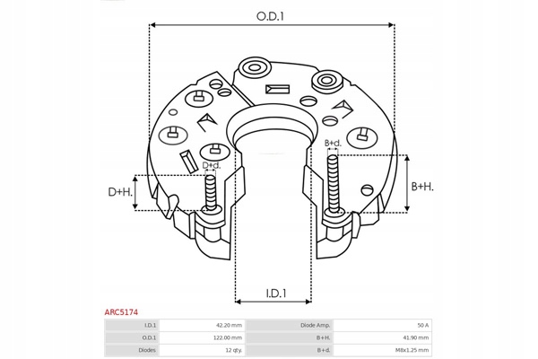 AS-PL MOSTEK PROSTOWNICZY ALTERNATORA Typ samochodu Samochody dostawcze Samochody osobowe