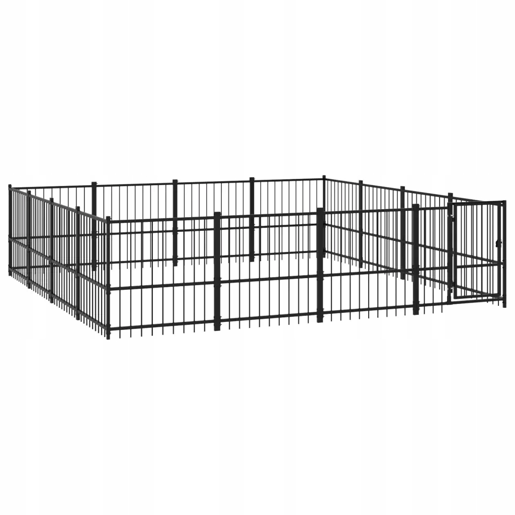 Levně Klec pro psa Kotec Ocelová 388x388x100 cm, černá