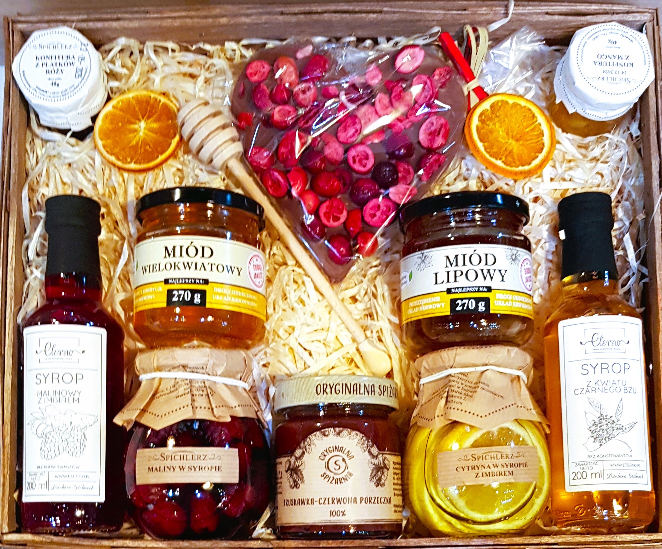 Velký Koš Dárková Sada Dárek Med Čaj Džemy Pomeranč Sirup