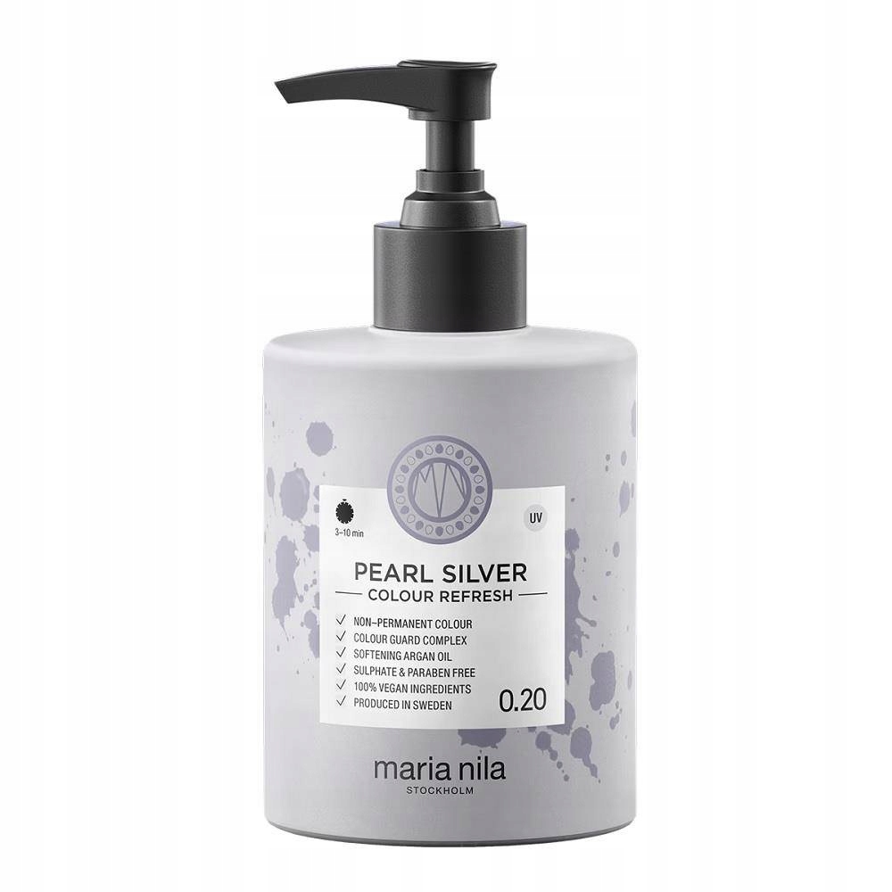Maria Nila Colour Refresh 0.20 Pearl Silver 300 ml Tónovací maska na vlasy, perleťově stříbrná, 300 ml