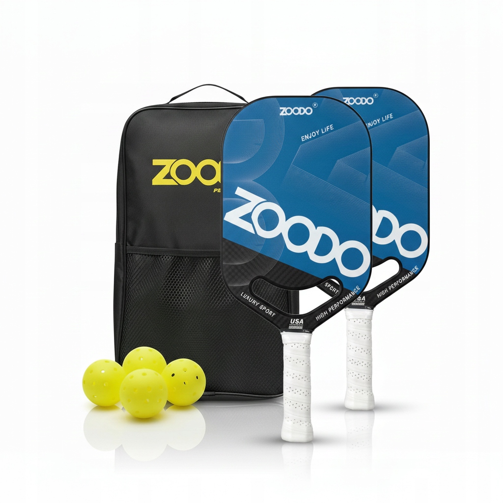 Rakety pro Pickleball Zoodo P8 Smile blue (4 míčky, taška) Usapa