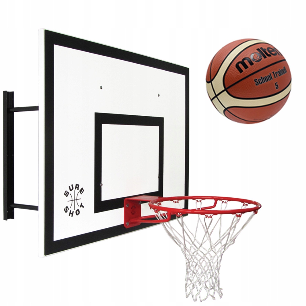 TABLICA DO KOSZA+OBRĘCZ+UCHWYT NAŚCIENNY+PIŁKA