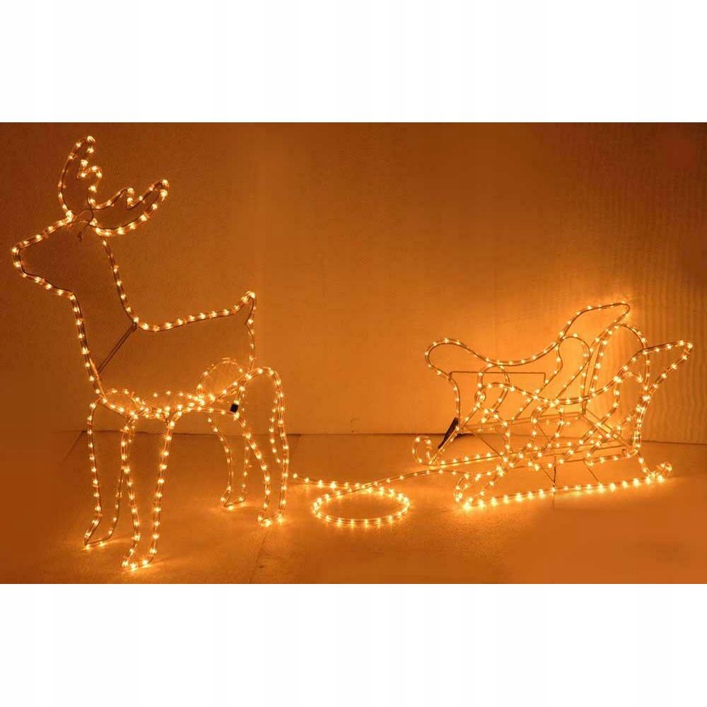 

Renifer z Saniami 504 Led Zewnętrzny Zaprzęg 230V