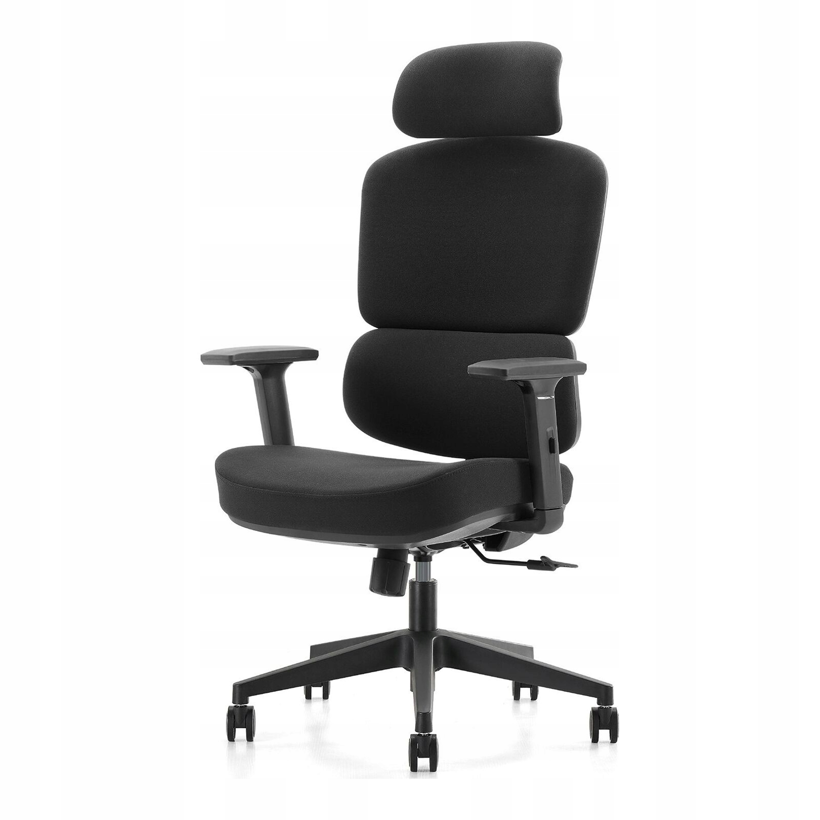 Fotel ergonomiczny z regulowanym zagłówkiem Regulo Czarny