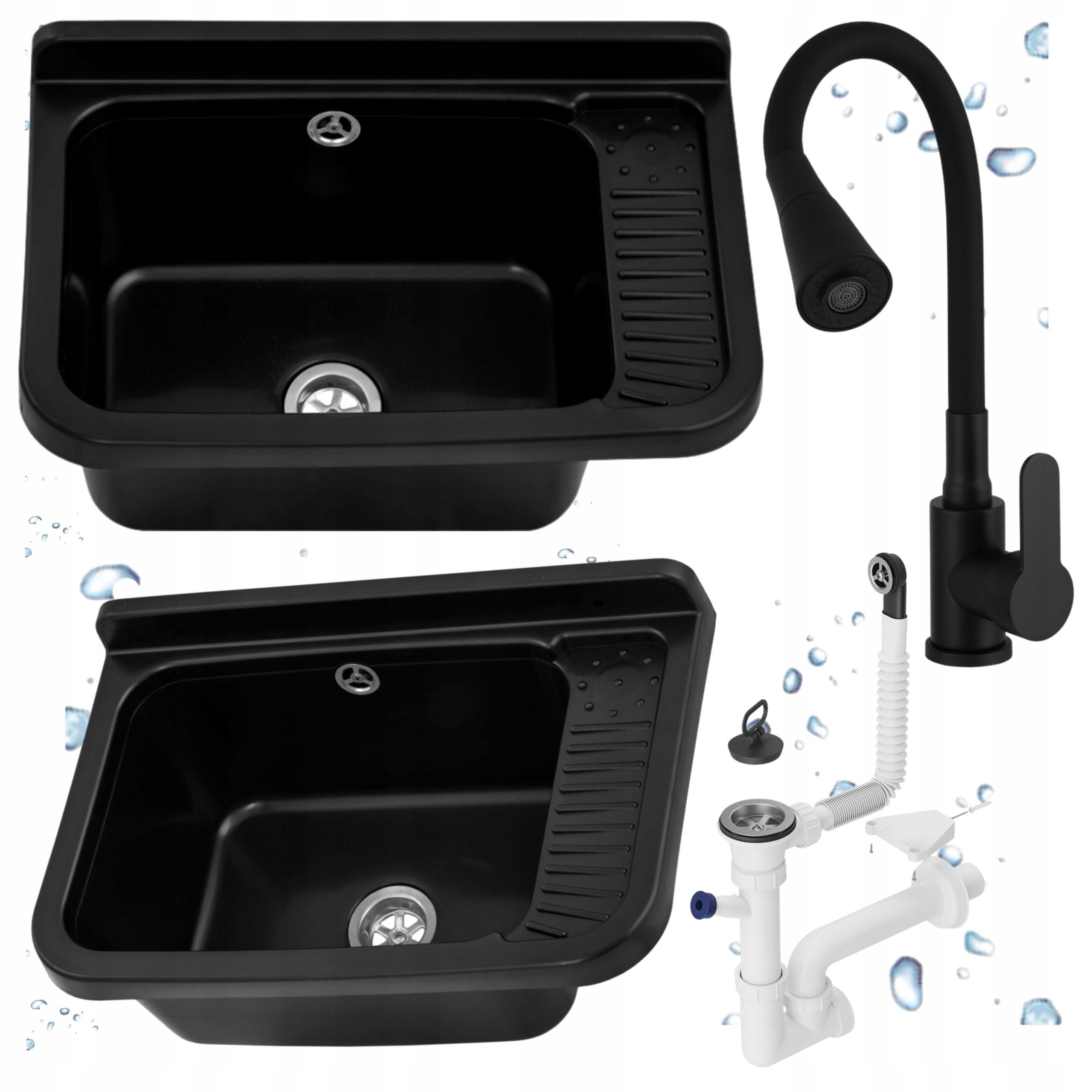 Ekonomický dřez Černý Pracovní komora Prádelna Garáž Baterie Sada