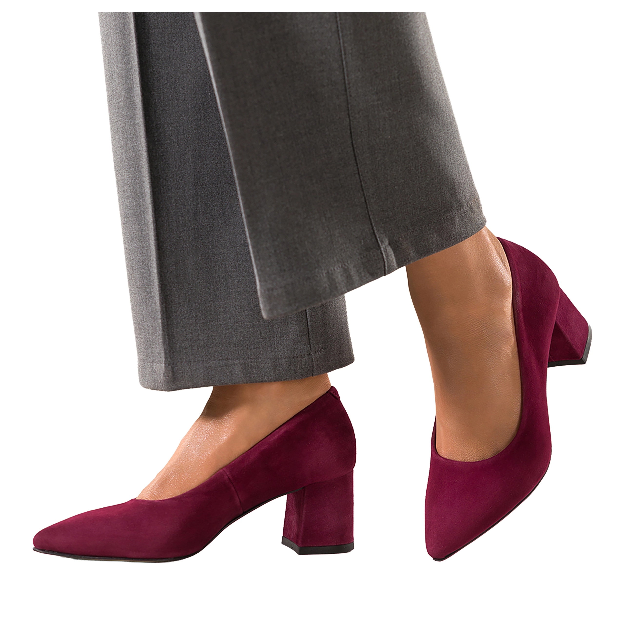 Čelovka Bordó Dámské Kožené Polské Široký Sloupek Pohodlné Módní r 39