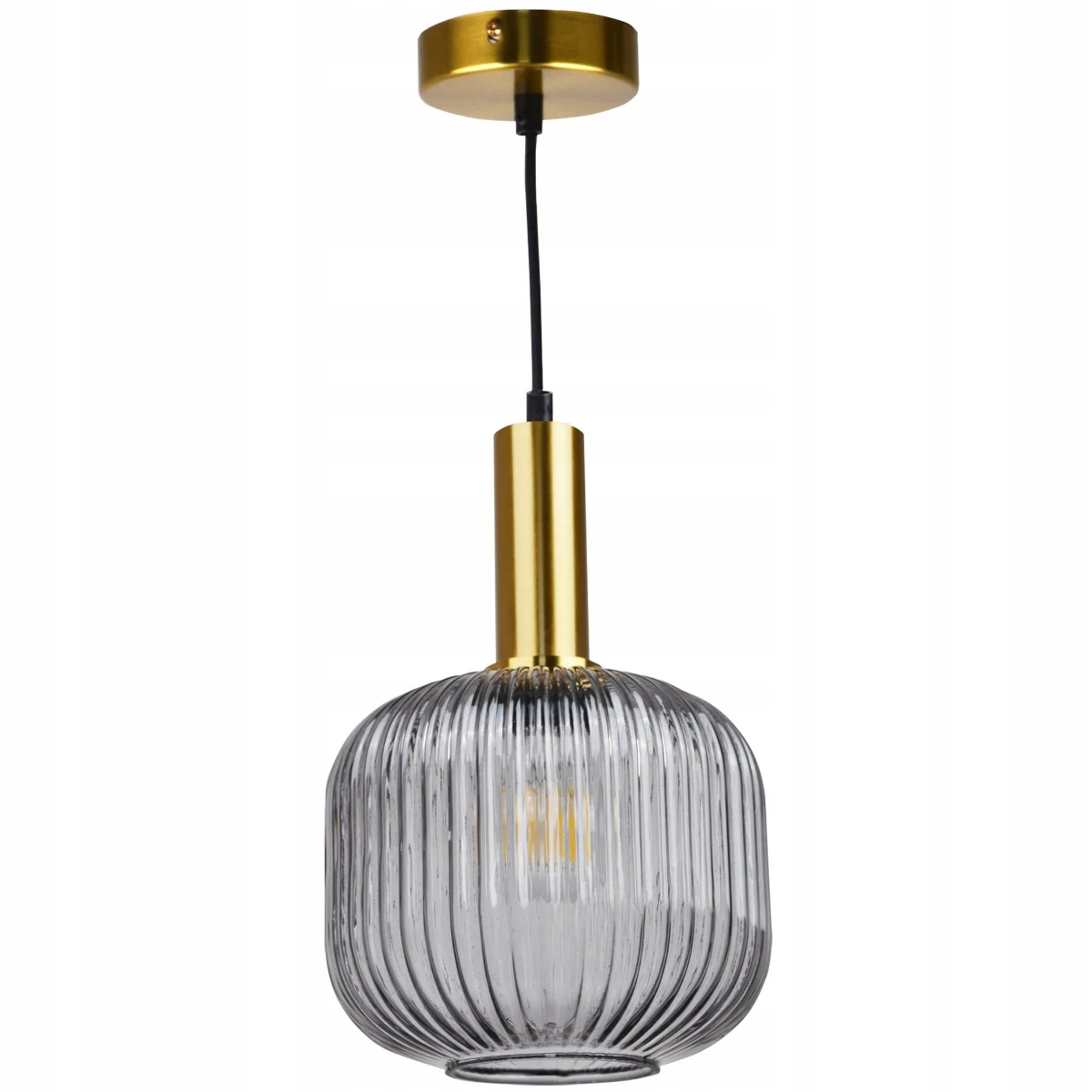 Závěsná lampa zlatá skleněná kouřová lampa nad stůl moderní Polux