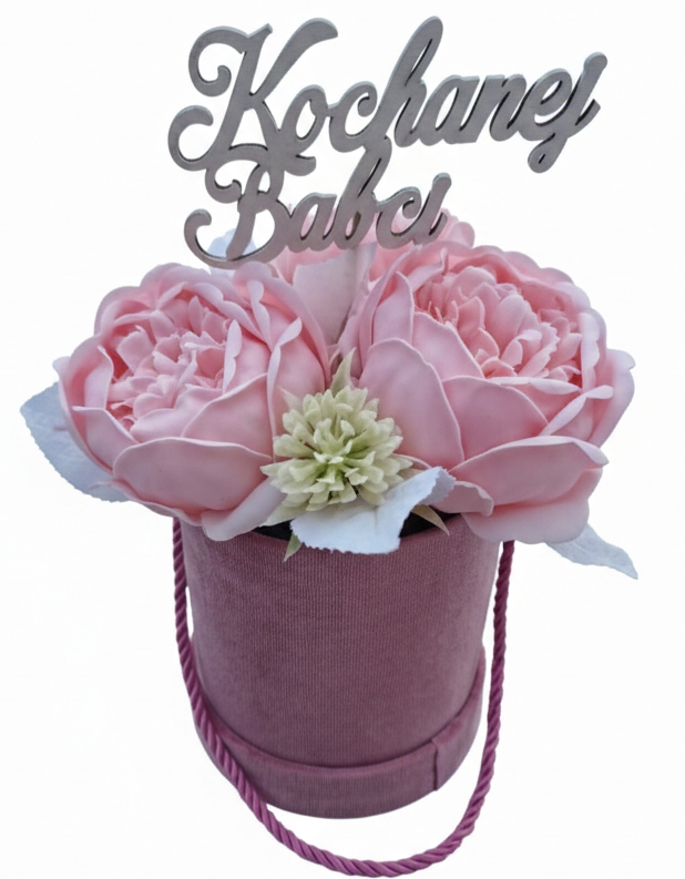 Flower Box Mýdlové Květy Pivoňka Kytice Jako Dárek Den Babičky Valentýna