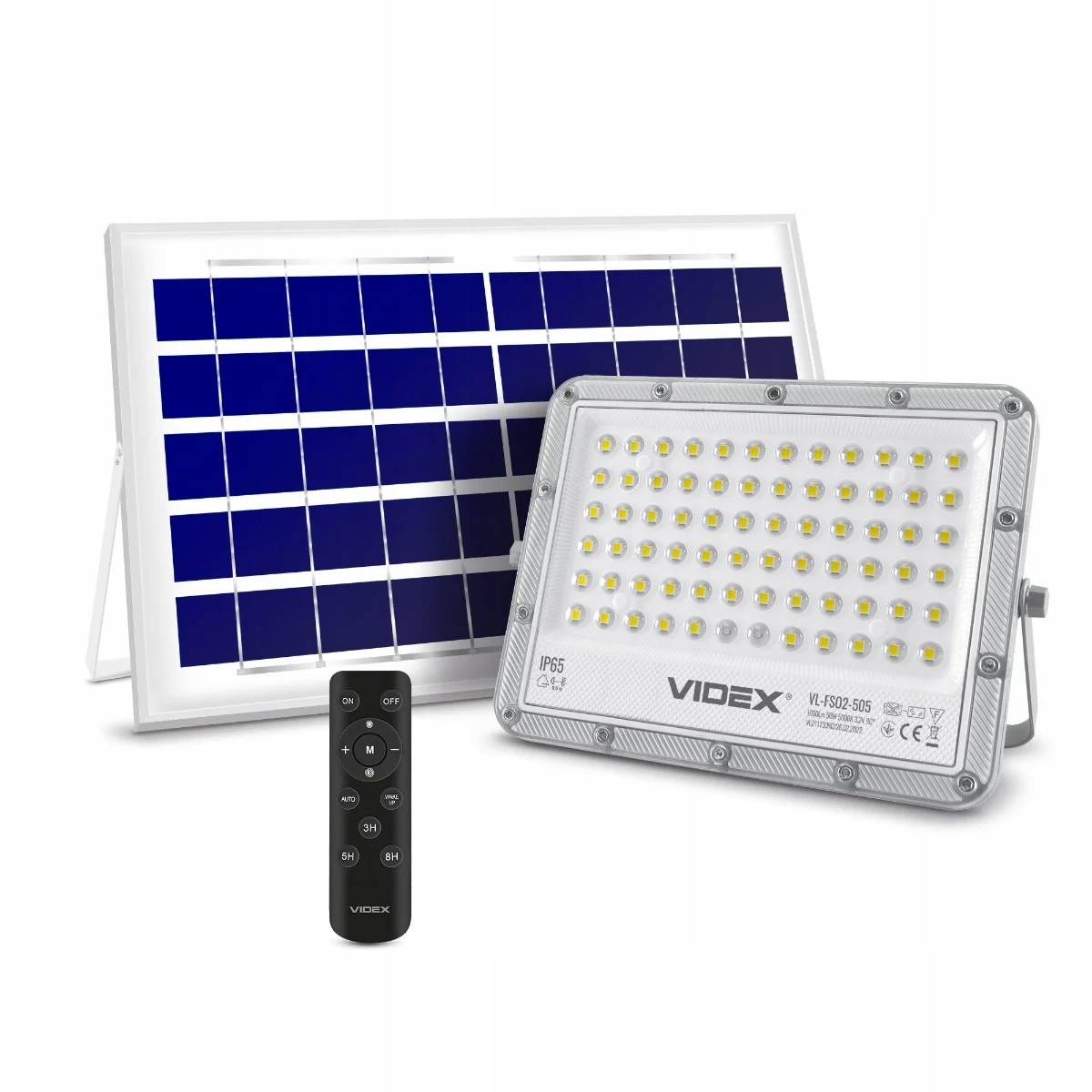 Videx Solárny Led reflektor 1000lm 5000K IP65 s diaľkovým ovládaním