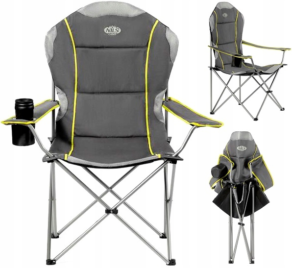 Krzesło Turystyczne Wędkarskie Solidne na Kemping Składane + Pokrowiec