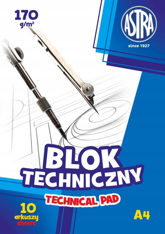 Blok techniczny Astrapap A4 170g biały papier do prac plastycznych