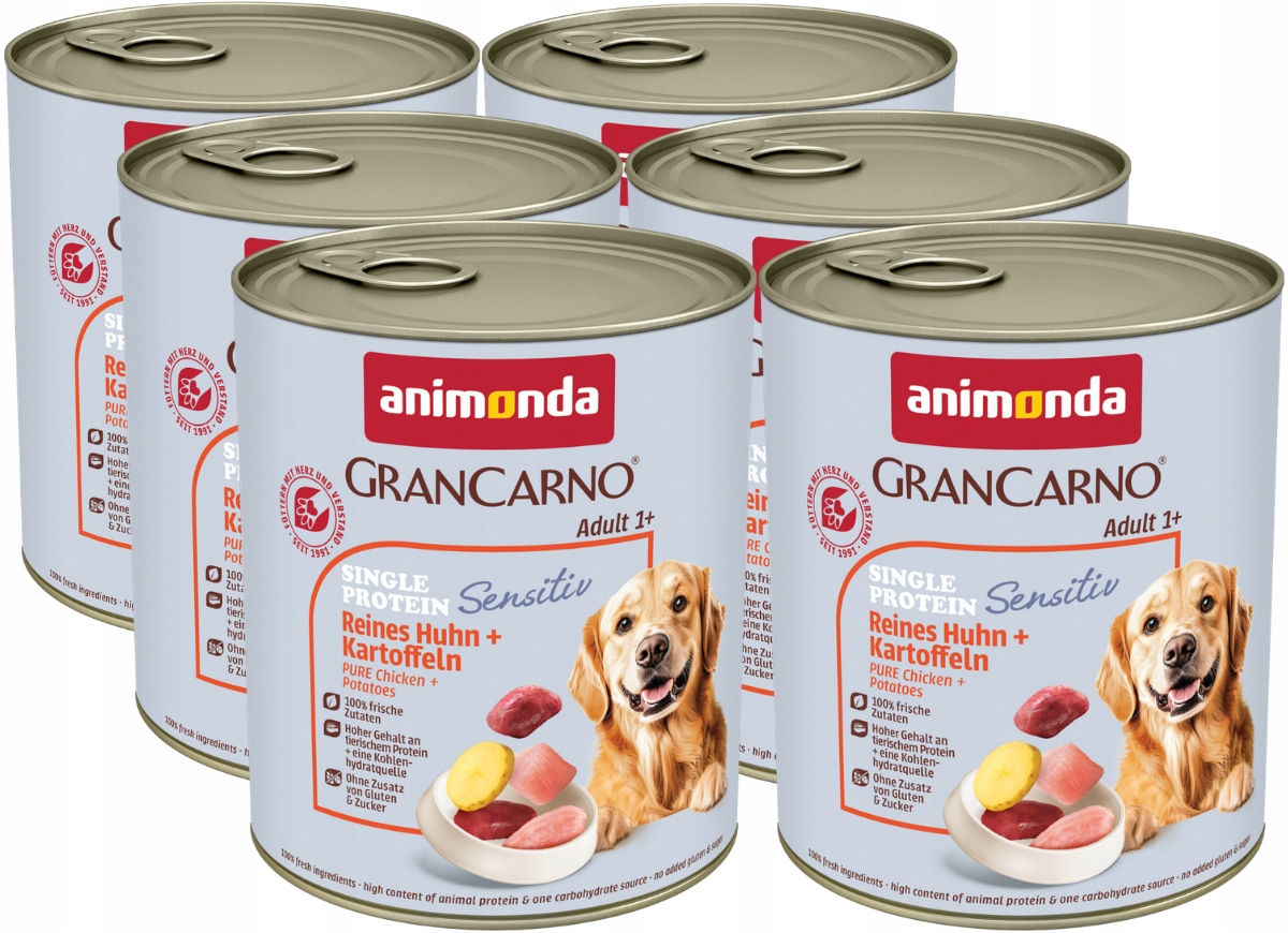 Animonda GranCarno Sensitiv konzerva Set 6 x 800 g – Kuře brambory