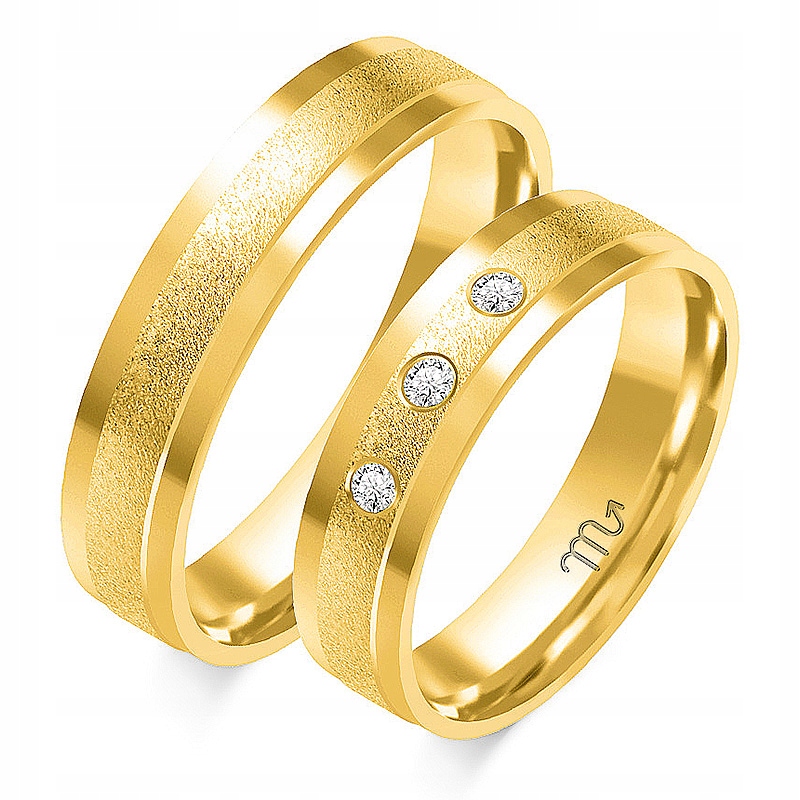 

Złota obrączka na ślub dla pary 14K 585 r 17 18 19