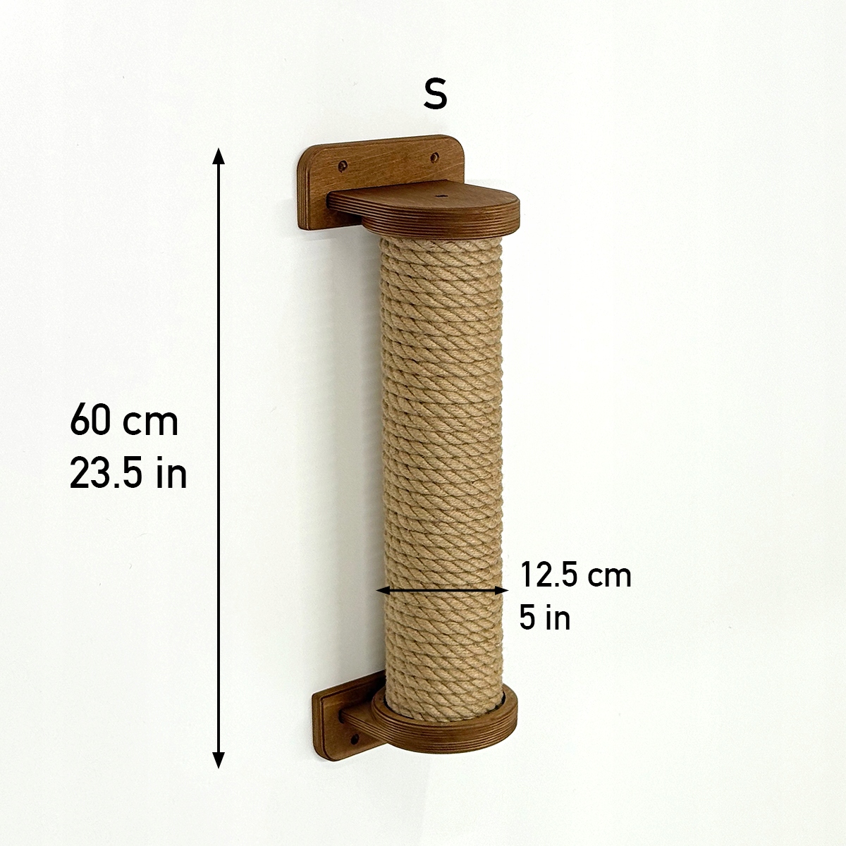Škrabadlo pro kočky svislý jutový sloupek CatMission S 60 cm šrouby Ořech