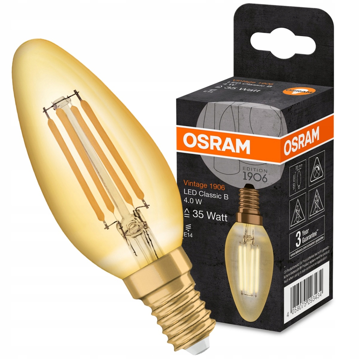 

Żarówka Led E14 Świeczka Filament 4W Ozdobna Osram