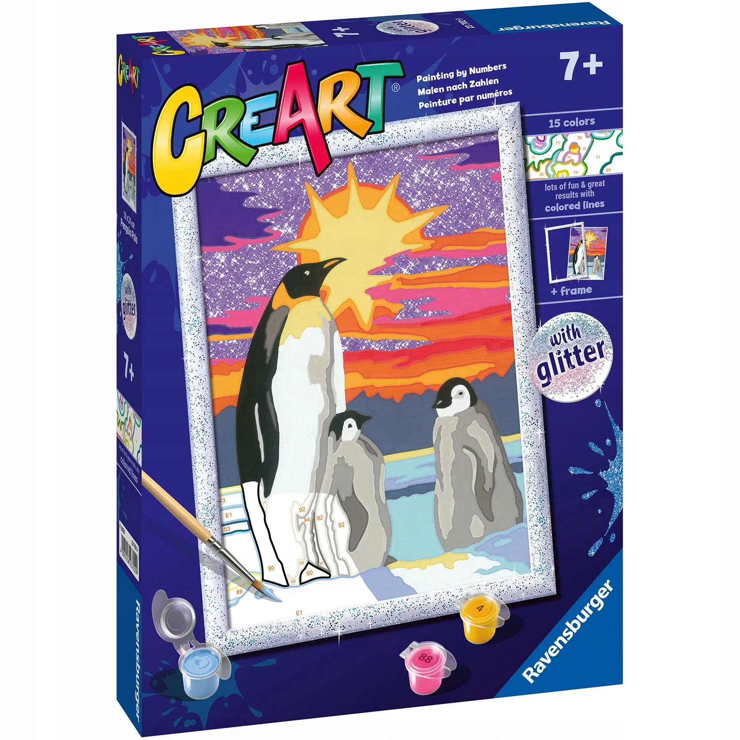 CreArt Malování Podle Čísel Ravensburger 23702 Tučňáci Barvy Plátno