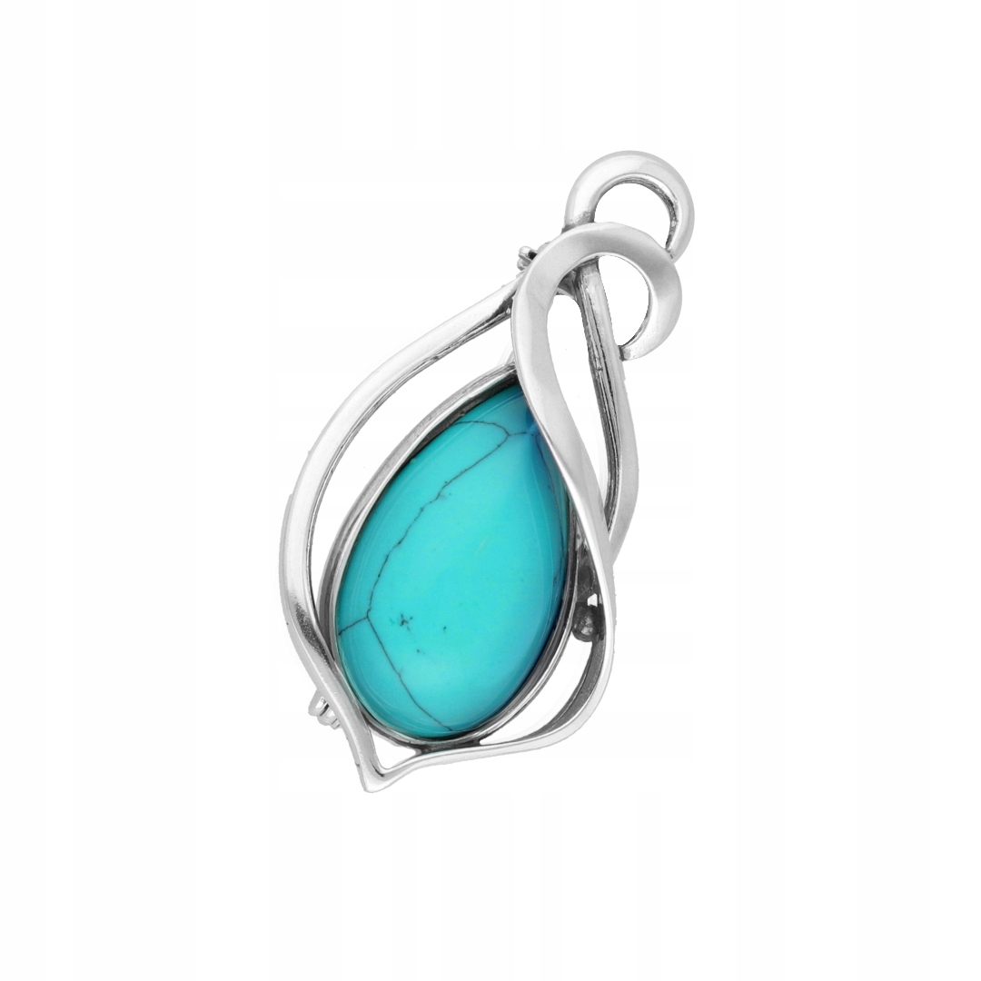 Brož s tyrkysem a stříbro stříbrem