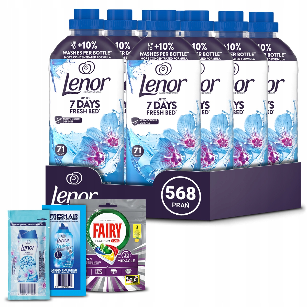Zestaw 8x Lenor płyn do płukania Spring Awakening 71 prań, 1,49 L