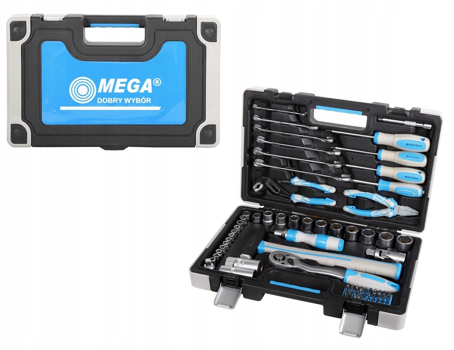 Набор инструментов MEGA 75PCS в чемодане