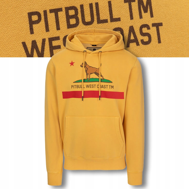 Pánská Mikina s kapucí Pitbull California Flag Kapuce Potisk na přední straně