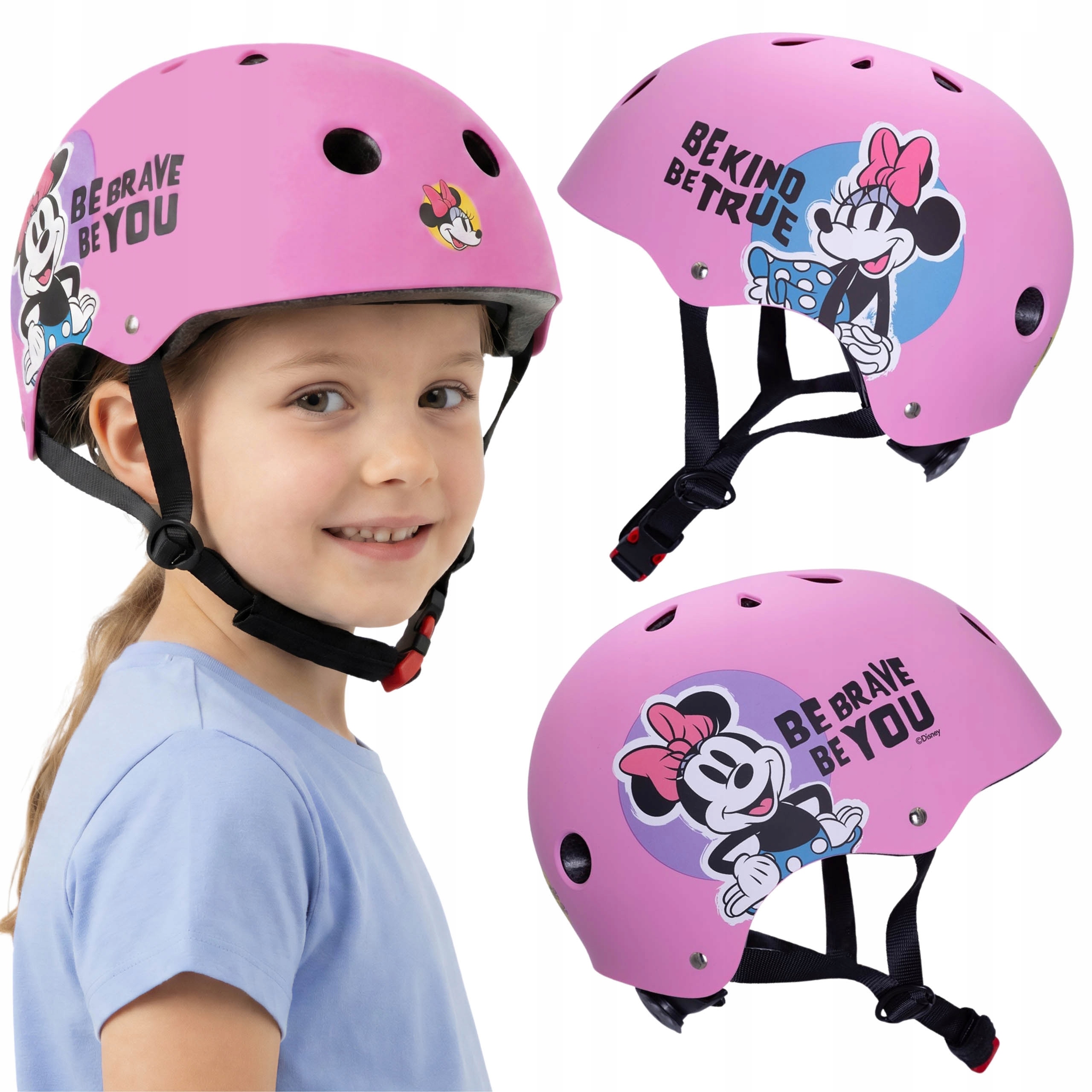 Disney Myszka Minnie kask rowerowy dla dzieci Sportowy, Regulowany 52-56 cm