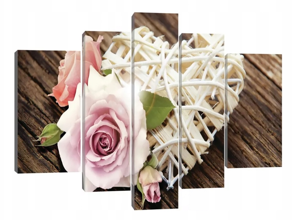 Obraz 170x100 Láska nežnosť ruže srdce romantika príroda drevo