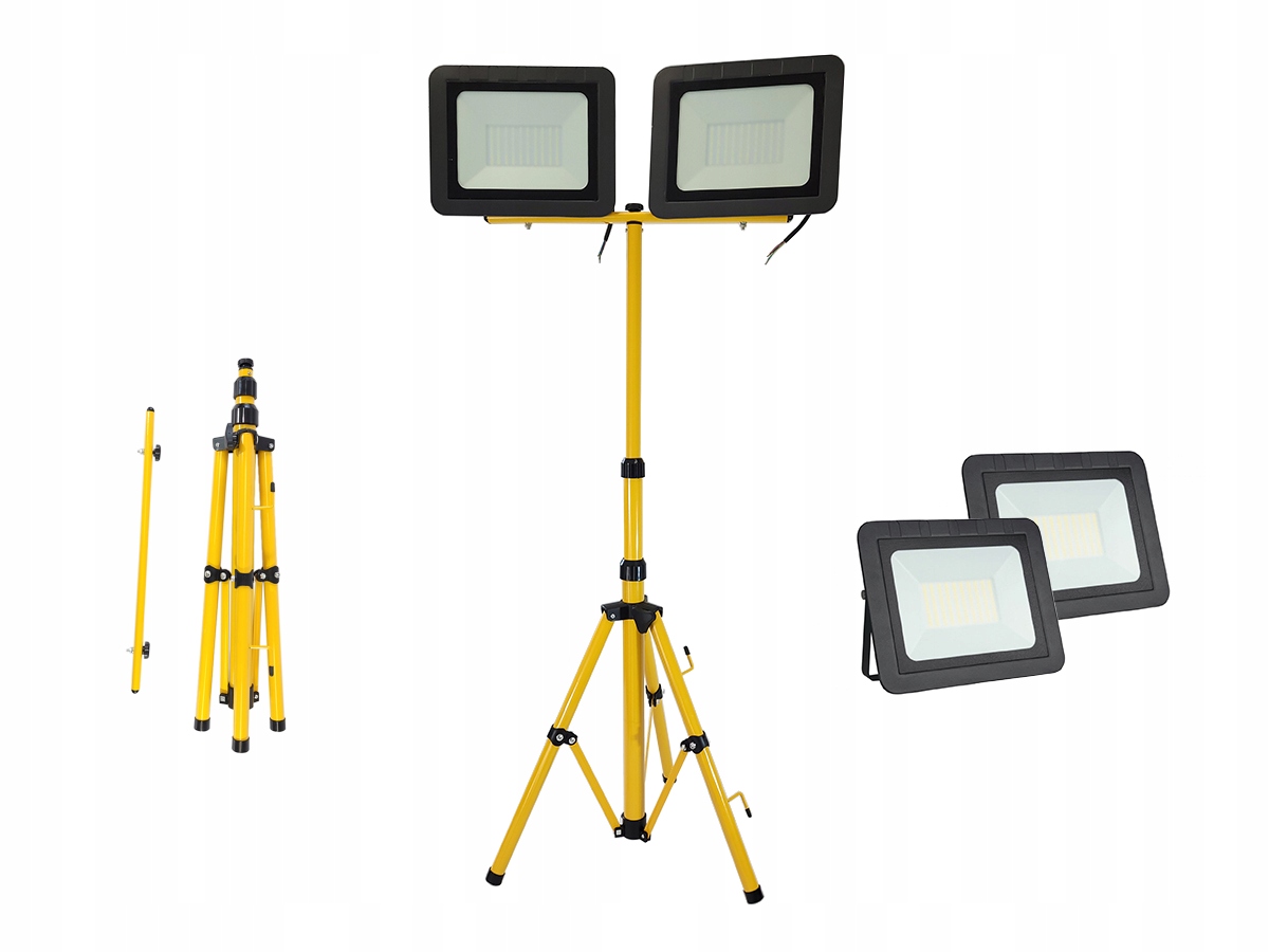 2x Naświetlacz LED halogen lampa 100W + Statyw