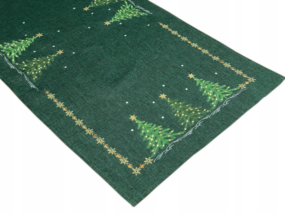 

Bieżnik świąteczny 55x115 cm choinki zielony