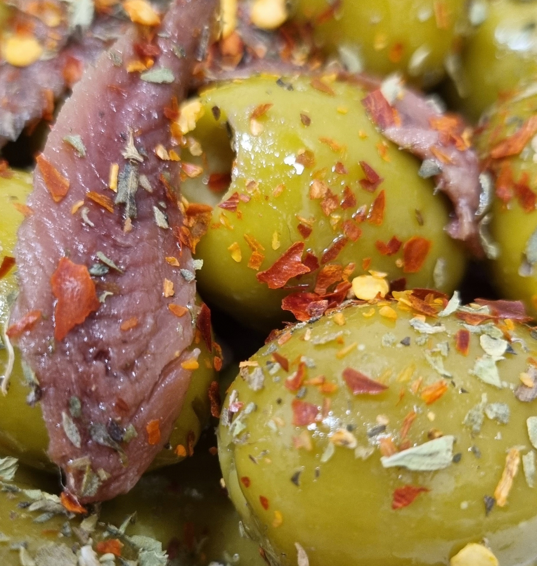 

Oliwki Zielone z Anchois Pikantne Sycylia 240g