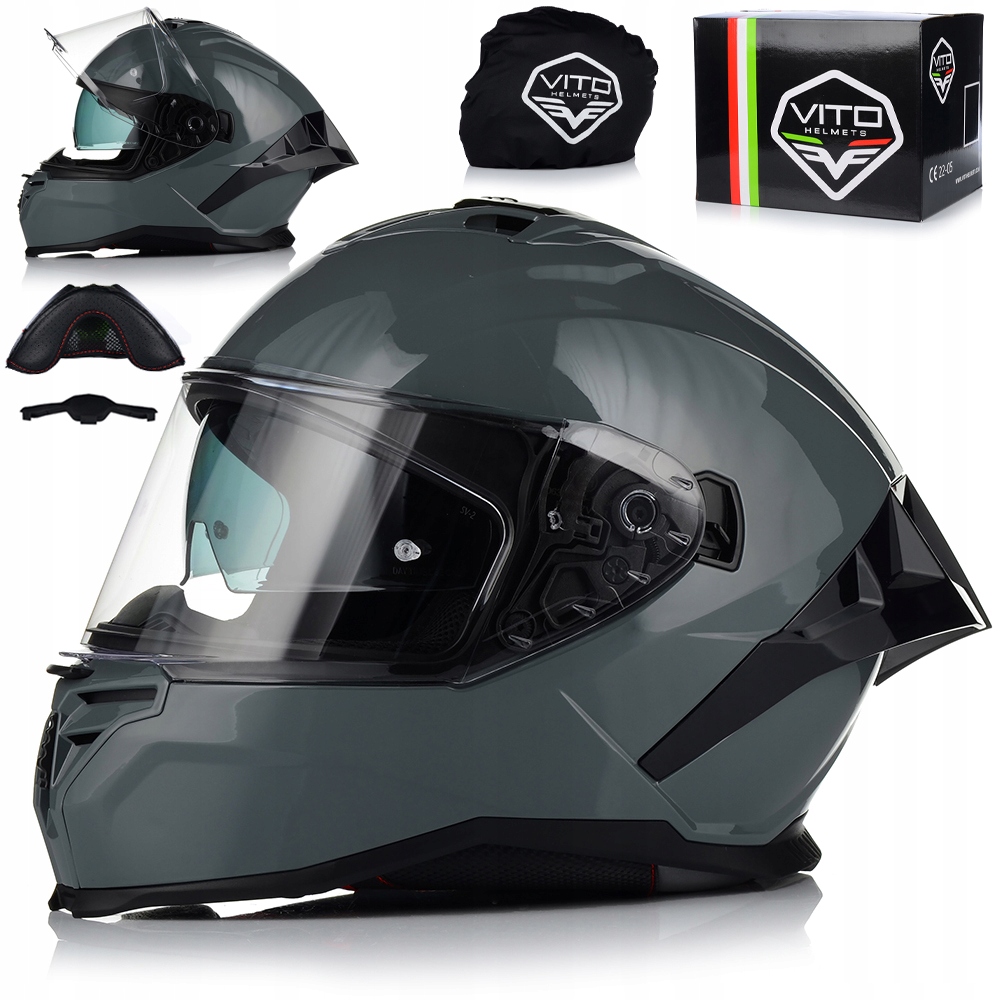 Motocyklová Prilba Vito Presto Aero Nardo Lesk Systém Pinlock Clona