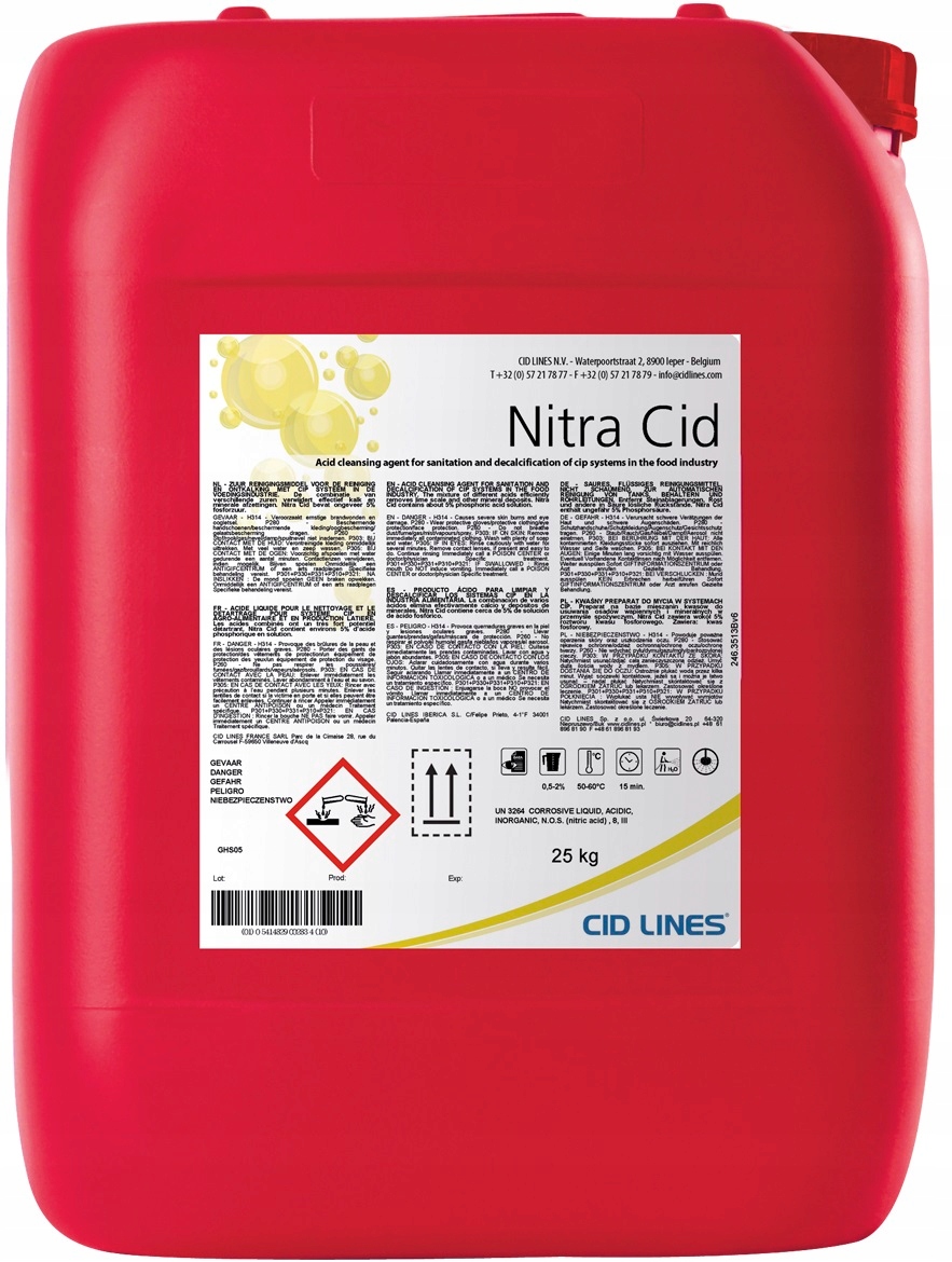 Nitracid 25kg kwaśny produkt do mycia, C.i.p 25KG