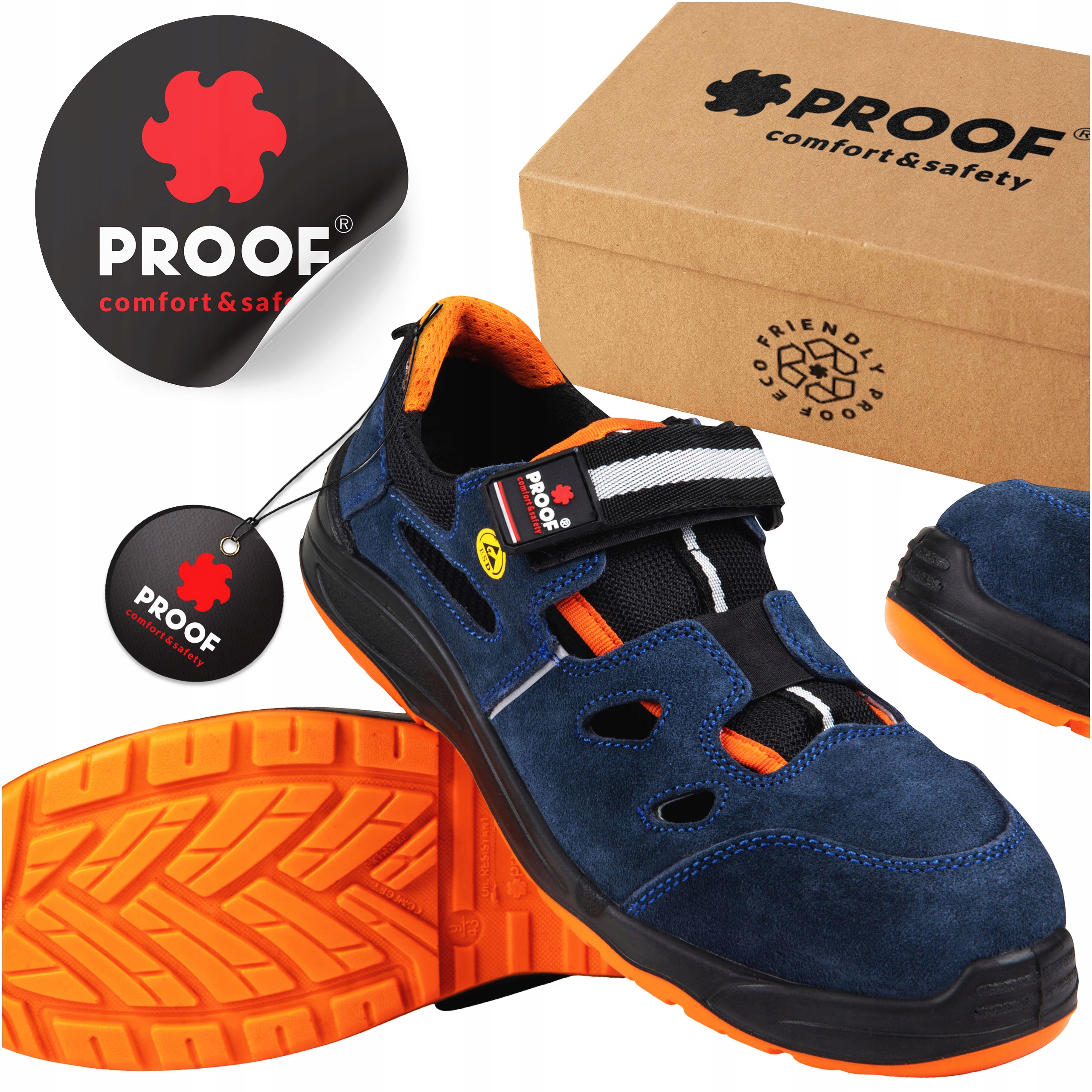 Ochranné Pracovní Boty Sandály Proof Star-x 30 S1P Esd Blue Velour, Velikost 47