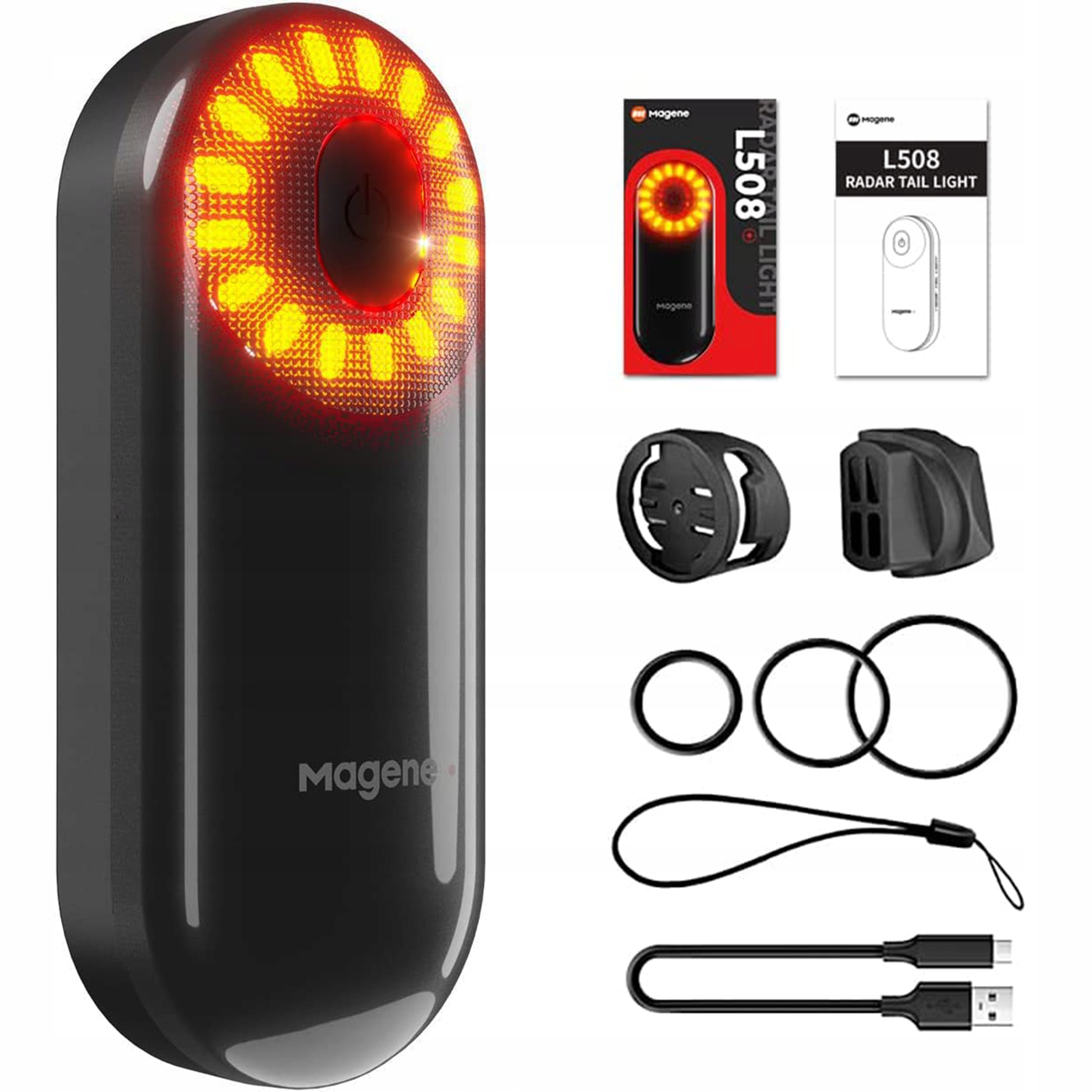 Lampka rowerowa tylna z radarem Magene L508 Usb C Ant+ Bluetooth Radar