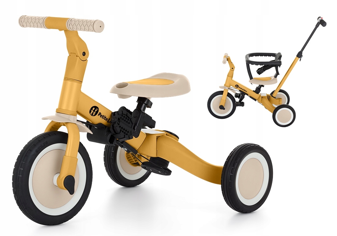 Wielofunkcyjny rowerek trójkołowy Petite&mars Turbo 5w1 Ochra