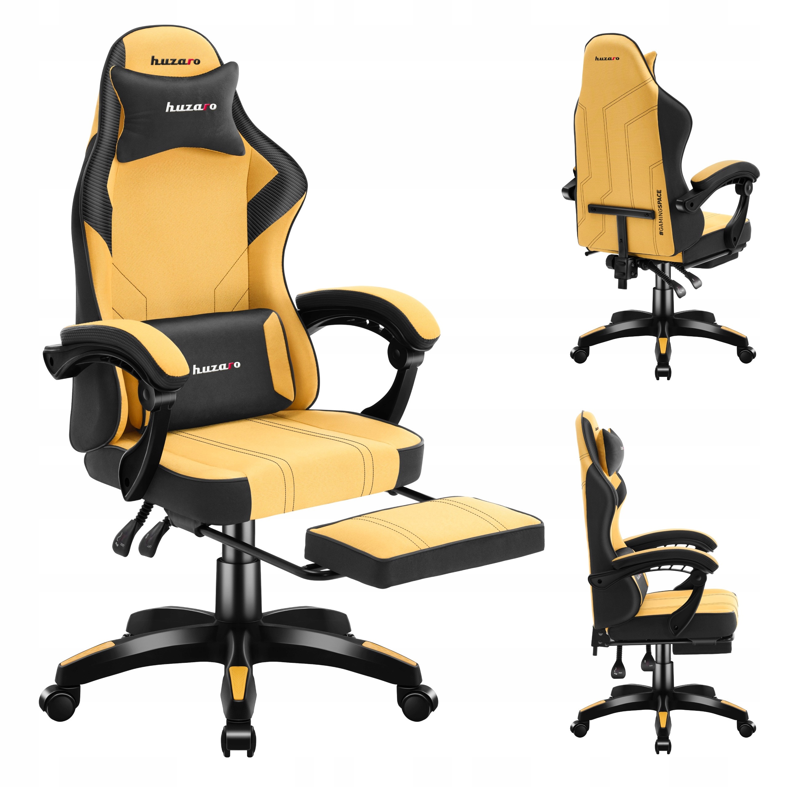 Huzaro Fotel ergonomiczny z podnóżkiem gamingowy biurowy Force 3.7 Yellow