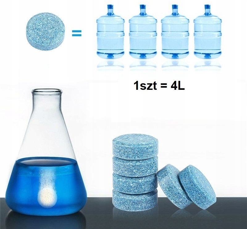 PŁYN DO SPRYSKIWACZY TABLETKI 50szt. 200 LITRÓW Pojemność opakowania 4 l