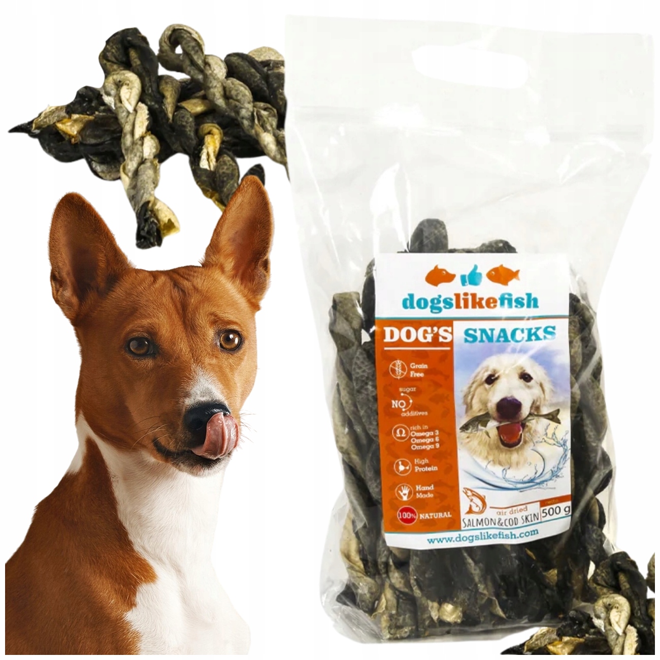 Slupka Z Tresky Typu Twist Pro Psa – Dogslikefish 1 Kg
