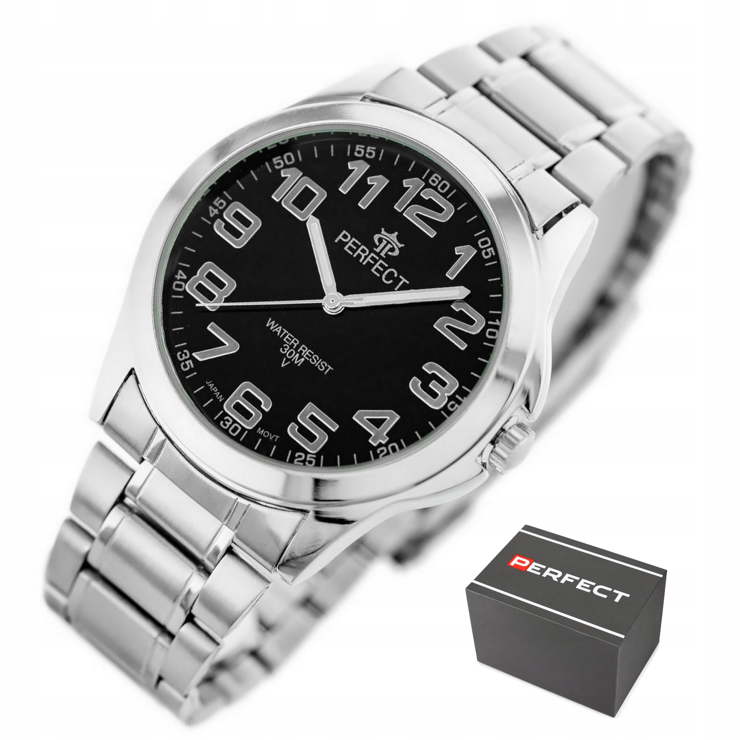 ZEGAREK MĘSKI PERFECT WILSON cyfry bransoleta +BOX +GRAWER