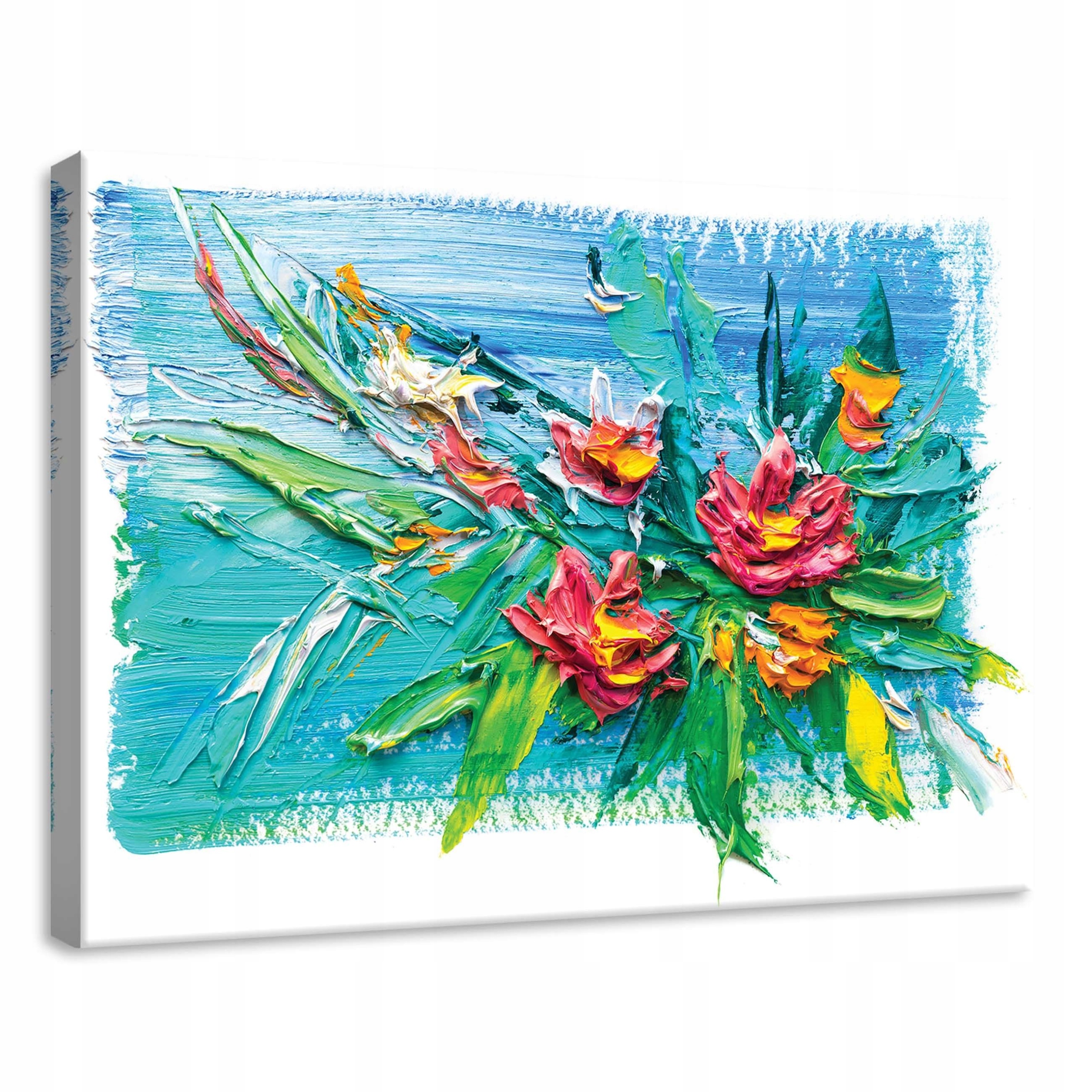 Obraz 70x50 Abstraktní květiny Impasto textura živé barvy silné