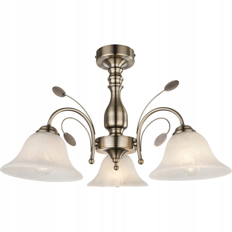 Posadas klasická stropná lampa 3xE27 staré zlato alabastrová 60 cm