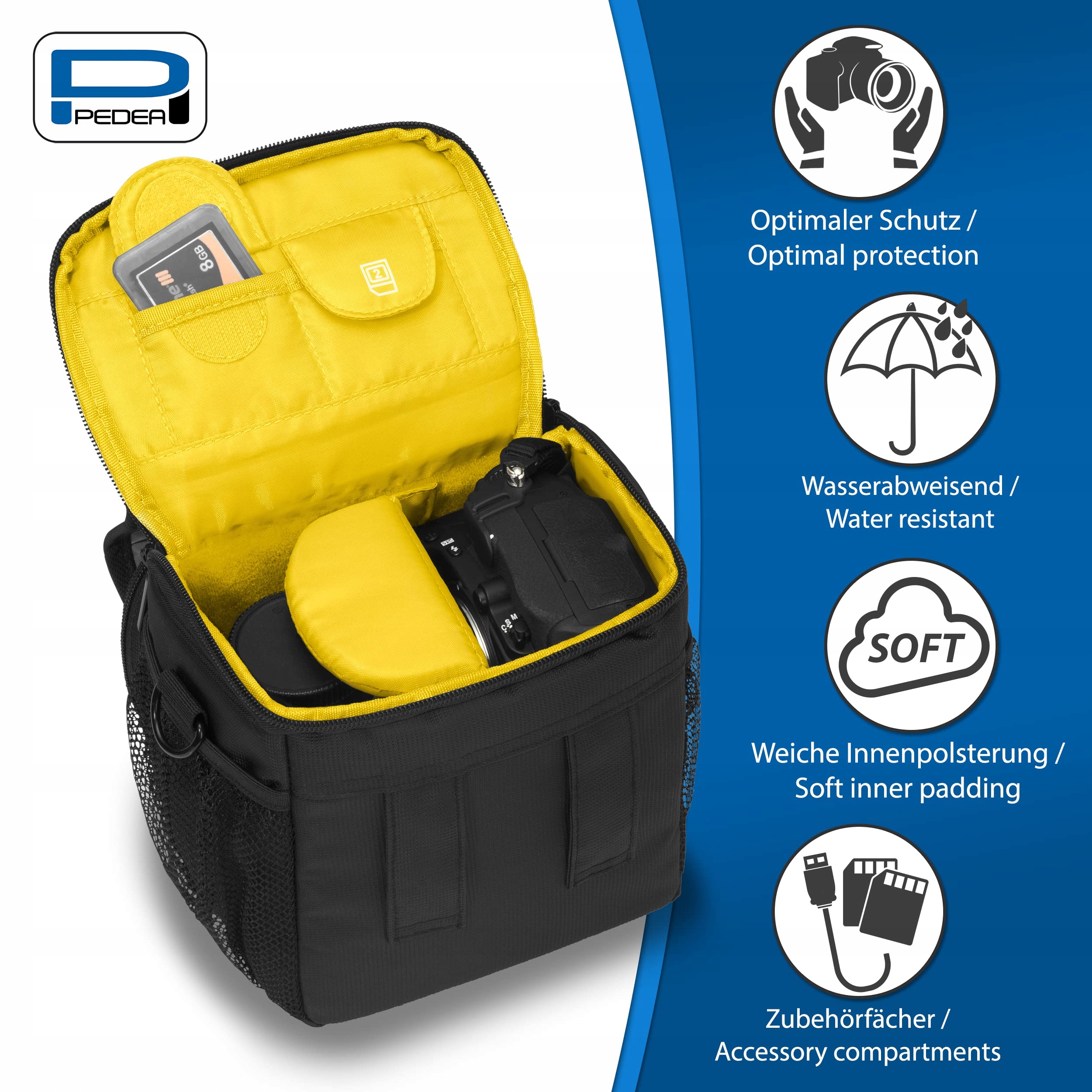 PEDEA Torba Na Aparat Essex DSLR SLR Systemowa Żółta Rozmiar M — miniatura 2