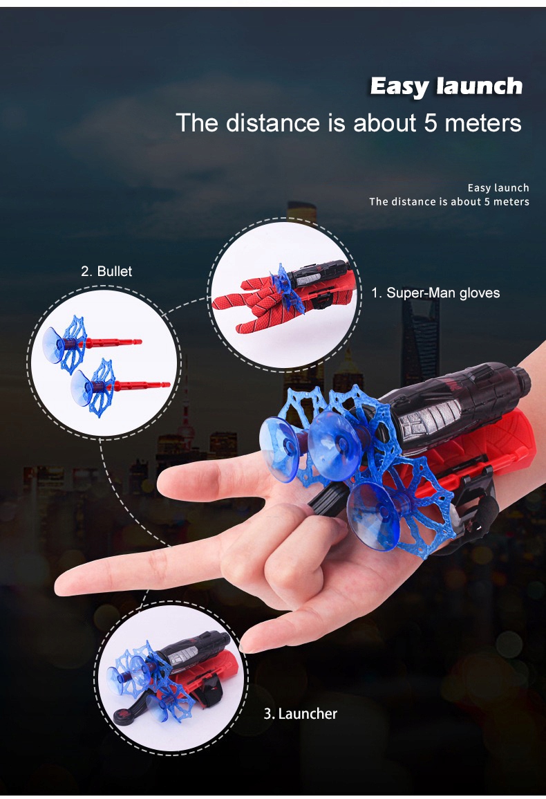 SPIDER MAN RĘKAWICA WYRZUTNIA AVENGERS SPIDERMAN 3 STRZAŁKI Kolor dominujący czerwony