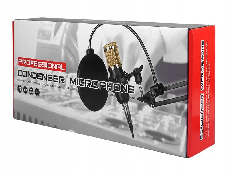MIKROFON STUDYJNY POJEMNOŚCIOWY CZUŁY + STATYW Marka Forev