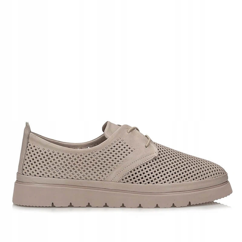 Dámské polobotky Rixa 58C2983 béžové, šněrovací, děrované, kožené