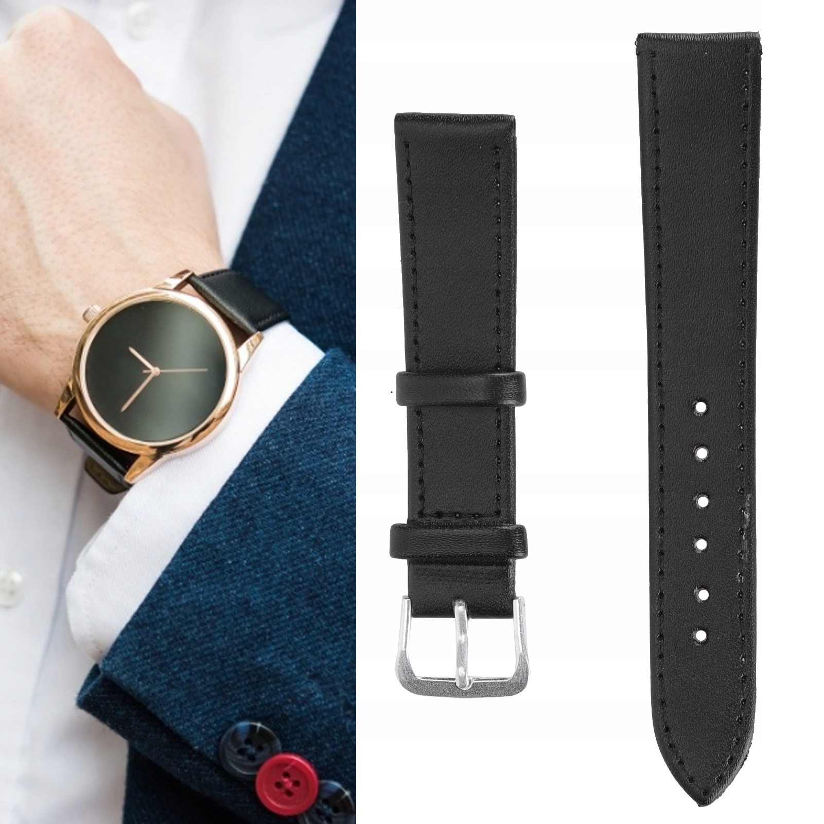 PASEK SKÓRZANY DO ZEGARKA 18MM UNIWERSALNY Szerokość paska 18 mm