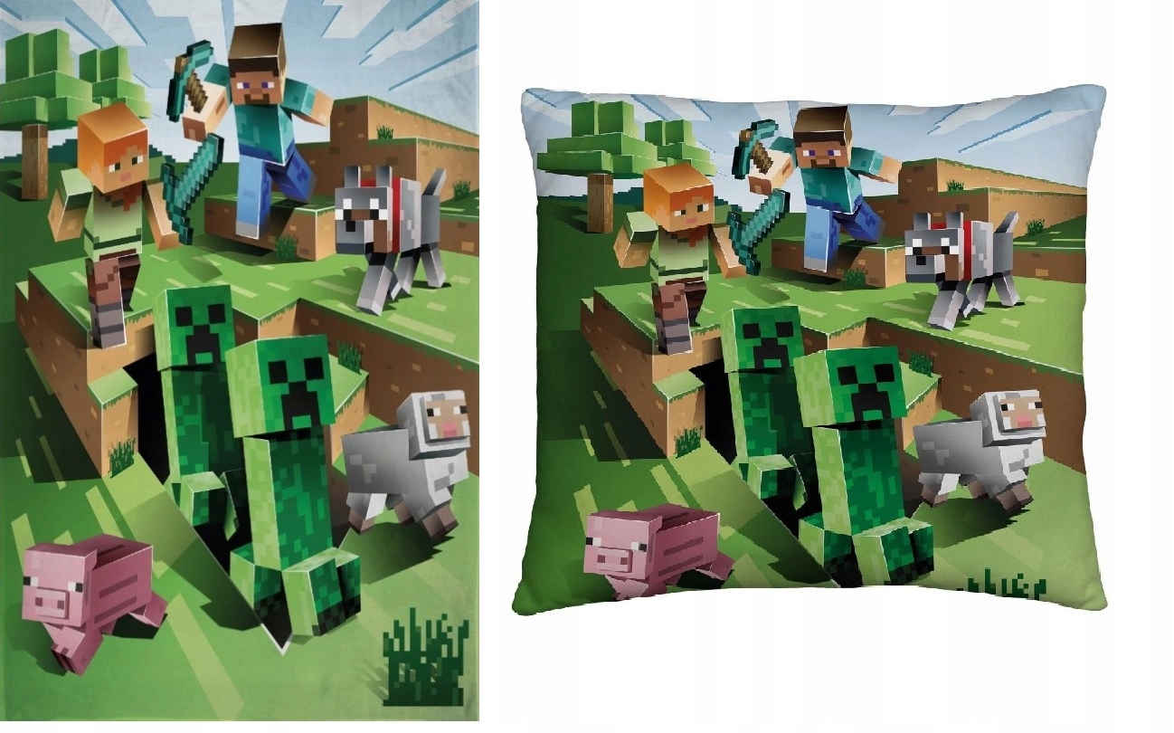 

Zestaw Koc Polarowy I Poduszka Minecraft Creeper