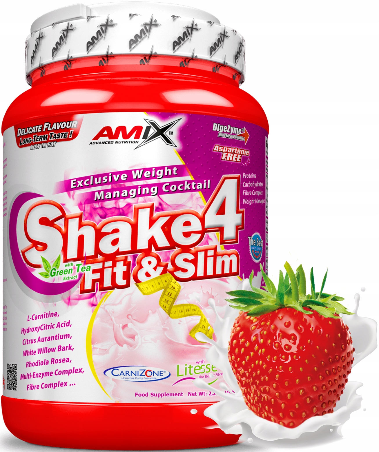 Zeštíhlující koktejl Amix Shake 4 Slim Jahoda