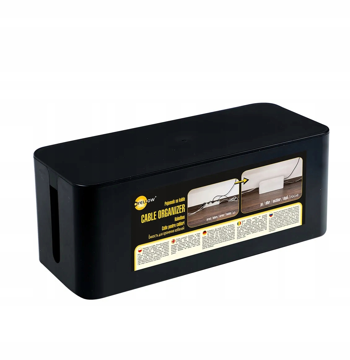 Pojemnik Organizer Na Kable Yellow One 32CM Czarny