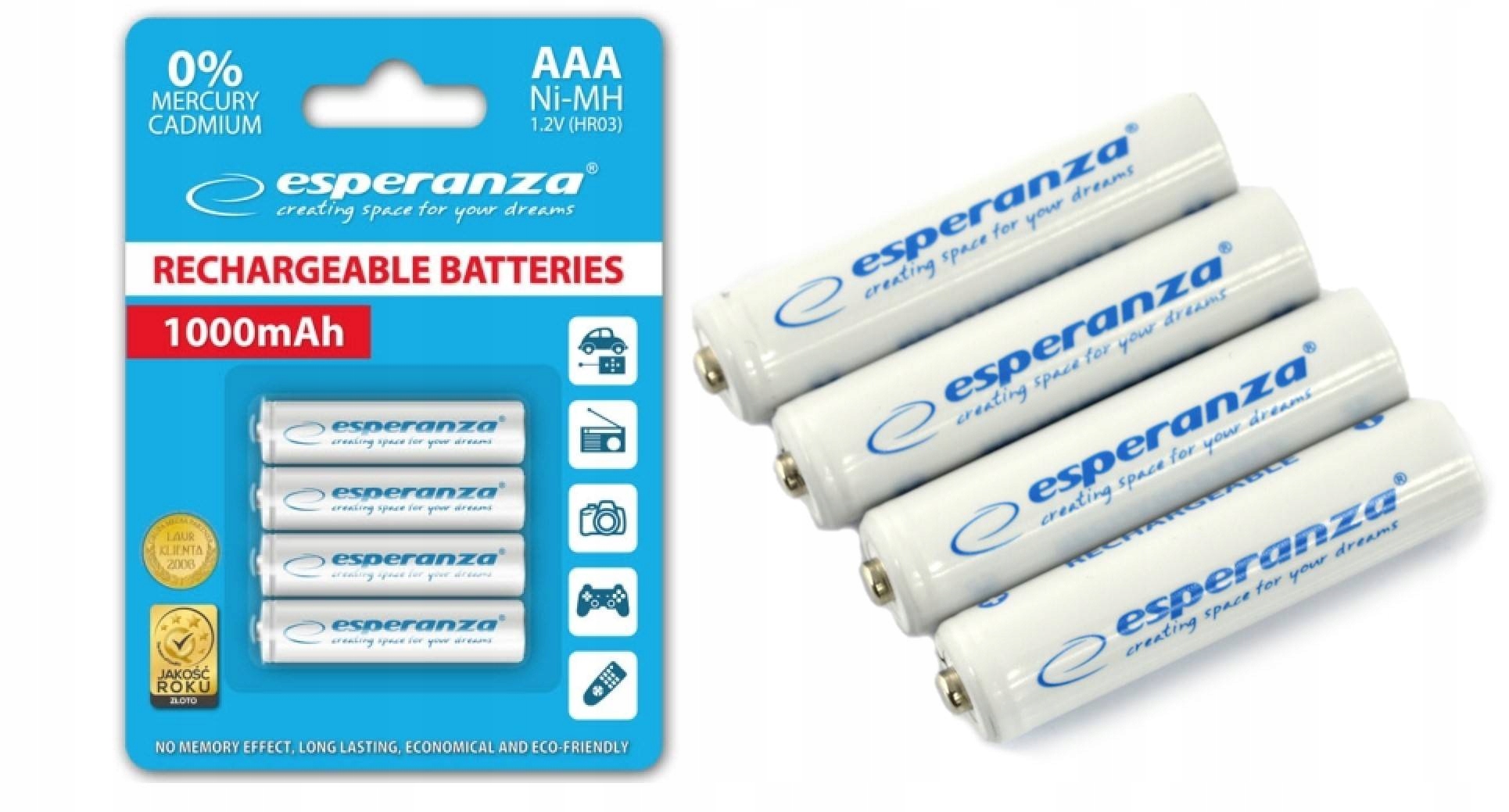 AKUMULATORKI BATERIE AAA R3 4 x 1000mAh 1.2V
